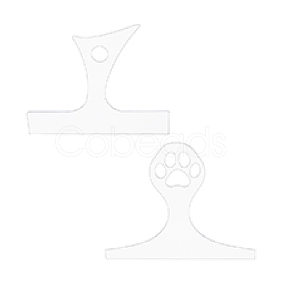 2Pcs 2 Styles Transparent Acrylic Router Templates DIY-DC0002-74-1