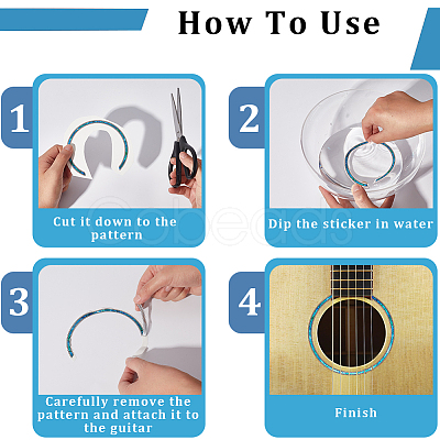 Waterproof PVC Flower Pattern Classical Guitar Sound Hole Ring Mouth Wheel Sticker DIY-WH20058-13A-1