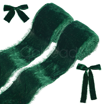 Velvet Frayed Fringe Ribbon OCOR-WH0082-485B-1
