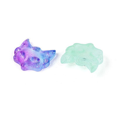 Baking Paint Transparent Glass Connector Charms DGLA-N018-18-1