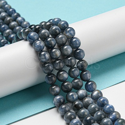 Natural Kyanite/Cyanite/Disthene Round Beads Strands G-N0150-05-6mm-01-1