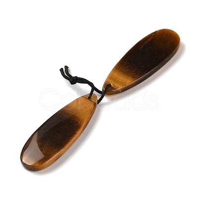 2Pcs Natural Tiger Eye Pendants G-A228-03D-1