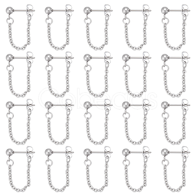 10Pair 304 Stainless Steel Ball Stud Earring EJEW-UN00022-1