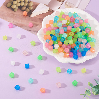 500Pcs Luminous PS Plastic Beads FIND-TA00009-13B-1