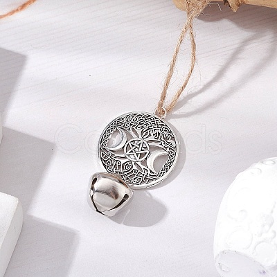 Iron Bell Pendant Decorations HJEW-JM02504-03-1