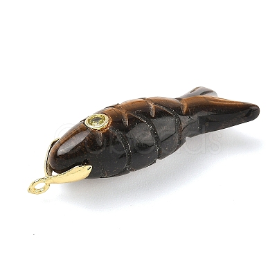 Natural Tiger Eye Carved Pendants G-P599-07G-03-1