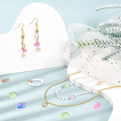 70Pcs 7 Colors Two Tone Glass Beads GLAA-CJ0001-78-1