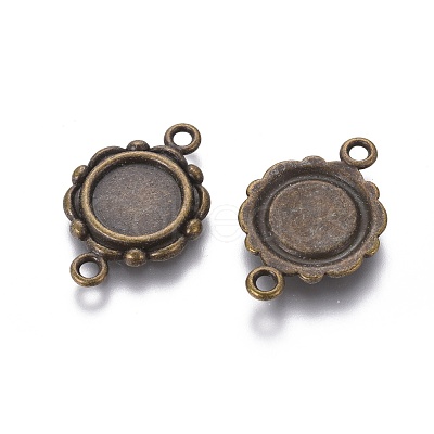 Tibetan Style Link Cabochon Bezel Settings X-TIBEP-0578-AB-LF-1