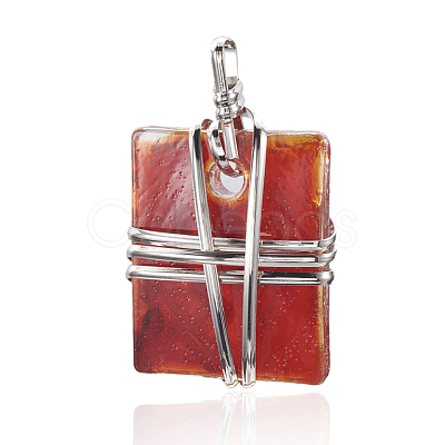 Brass Lampwork Big Pendants PALLOY-J356-08D-1
