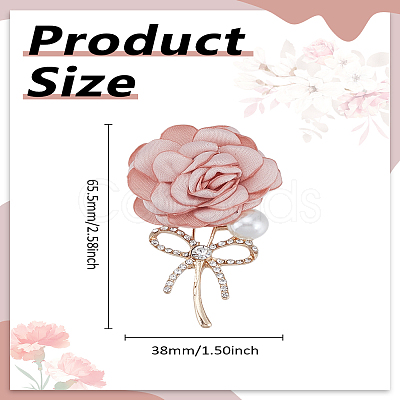 1Pc Rose Alloy Cloth Lapel Pins JEWB-LP0010-16-1