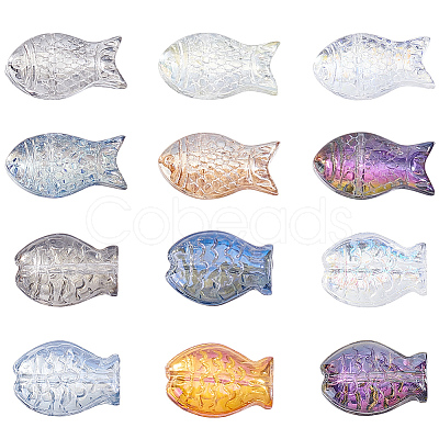 72Pcs 12 Styles Electroplate Glass Beads EGLA-PA0001-24-1