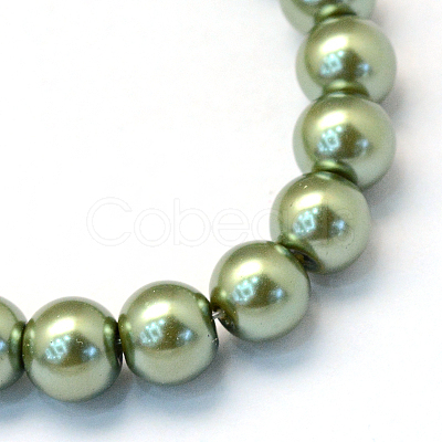 Baking Paint Pearlized Glass Pearl Round Bead Strands HY-Q003-6mm-49-1