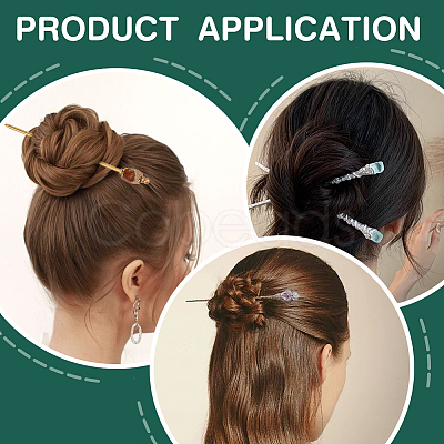 2Pcs Brass Hair Sticks OHAR-PH00007-1