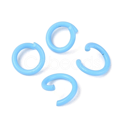 Spray Painted Iron Open Jump Rings IFIN-T017-04B-08-1