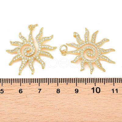 Brass Micro Pave Clear Cubic Zirconia Pendants KK-C166-02G-1