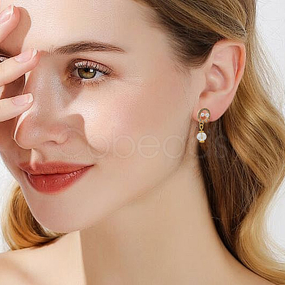 10Pcs Brass Stud Earring Findings KK-BBC0020-91-1