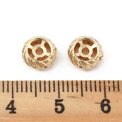 Brass Micro Pave Clear Cubic Zirconia Spacer Beads LS-KK-K371-31G-1