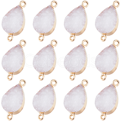 12Pcs Druzy Quartz Crystal Connector Charms FIND-SC0005-34-1