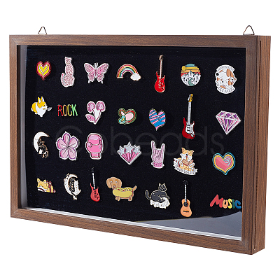 Wood Wall Mounted Badge Presentation Boxes ODIS-WH0331-15-1