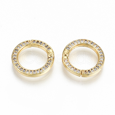 Brass Micro Pave Clear Cubic Zirconia Twister Clasps ZIRC-S067-119-NF-1