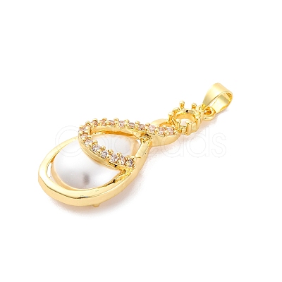 Brass Micro Pave Cubic Zirconia Pendants KK-F894-02G-1