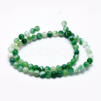 Natural Striped Agate/Banded Agate Beads Strands G-I254-03B-04-1