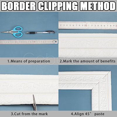 1Pc PVC Foam 3D Self-Adhesive Waterproof Wallpaper Border AJEW-CP0008-20-1