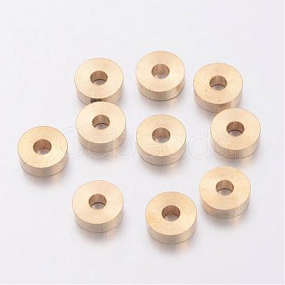 Golden Brass Rondelle Spacer Beads X-KK-EC859-1G-1