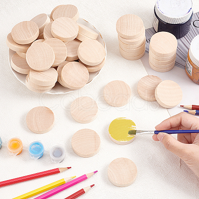 Unfinished Schima Wooden Round Pieces LS-WOOD-WH0027-73-1
