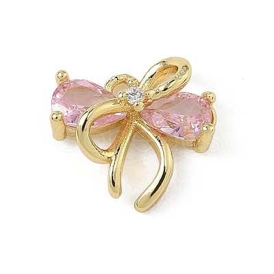 Brass Micro Pave Cubic Zirconia Charms KK-A300-01G-03-1