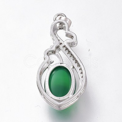 Brass Micro Pave Clear Cubic Zirconia Open Back Bezel Pendant Cabochon Settings ZIRC-I049-09-1