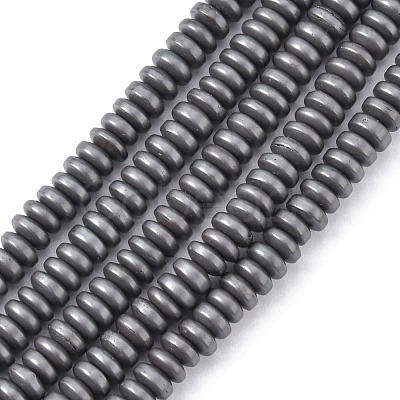 Matte Style Electroplate Non-magnetic Synthetic Hematite Flat Round Beads Strands X-G-M007-77-1