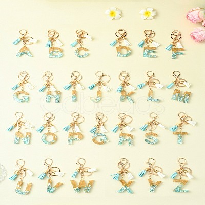 Transparent Epoxy Resin Pendant Keychains KEYC-FS00022-01-1
