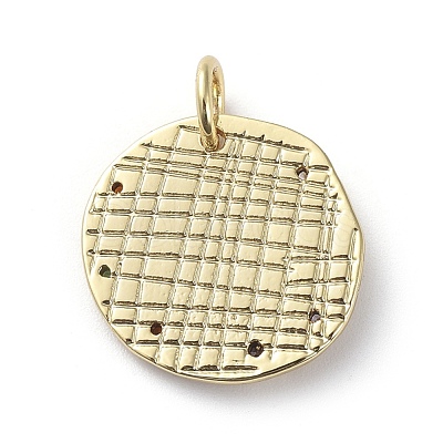 Brass Micro Pave Cubic Zirconia Pendants ZIRC-G157-03C-01G-1