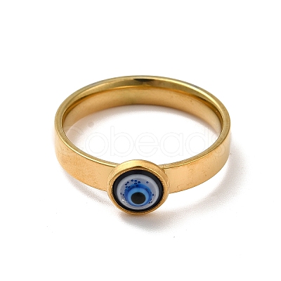 Resin Evil Eye Finger Ring STAS-H173-06G-1