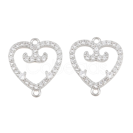 Brass Micro Pave Clear Cubic Zirconia Connector Charms CU-CBA7BFE-03G-P-1