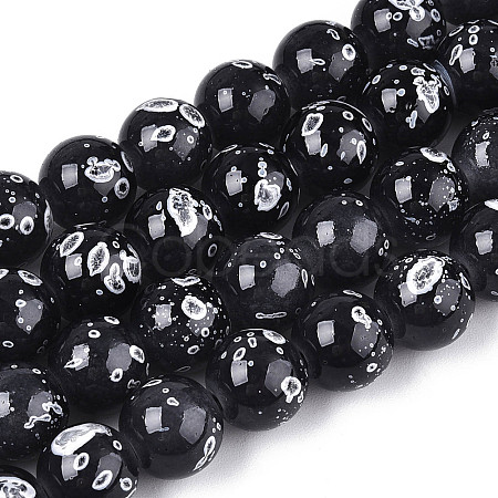 Baking Paint Glass Beads Strands DGLA-N015-10mm-10-1