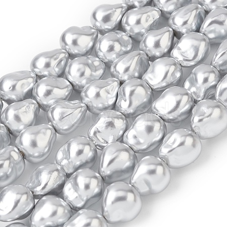 Electroplate Opaque Glass Imitation Pearl Beads Strands EGLA-H113-06-1