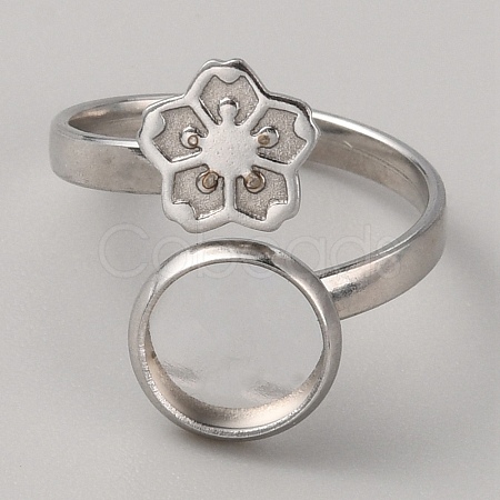 304 Stainless Steel Cuff Pad Ring Settings STAS-WH0027-46B-1