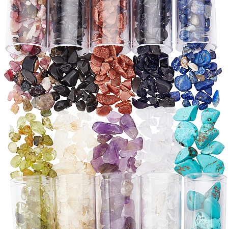 180G 10 Style Natural & Synthetic Gemstone Beads G-NB0003-22-1