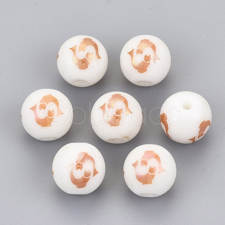 Electroplate Glass Beads EGLA-S178-11C-04-1