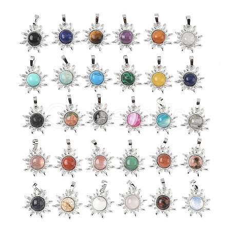Natural & Synthetic Mixed Stone Pendants G-F786-08P-1