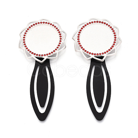 Alloy & Iron Bookmark Cabochon Settings PALLOY-N184-10S-1