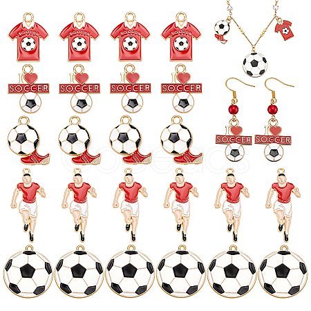 30Pcs 5 Styles Alloy Enamel Pendants ENAM-PH0003-40-1
