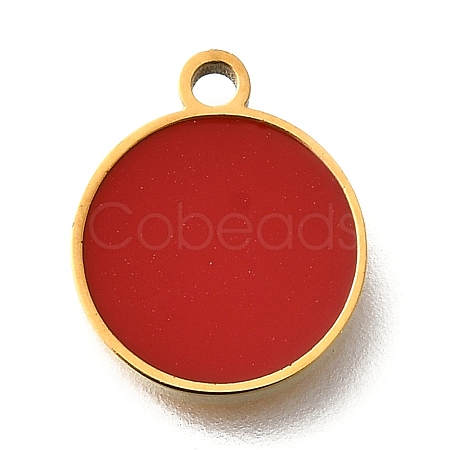 304 Stainless Steel Flat Round Charms STAS-Q348-27B-G03-1