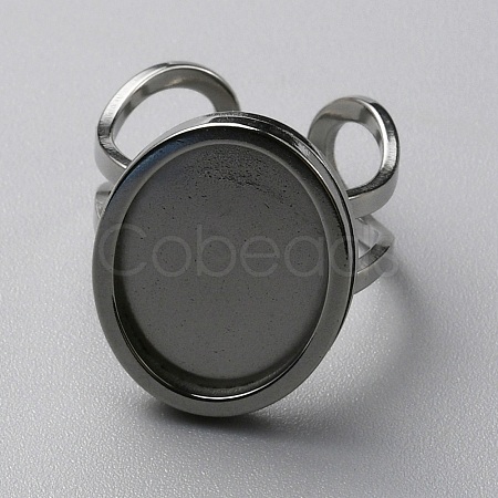 304 Stainless Steel Cuff Ring Components FIND-WH0129-73P-1