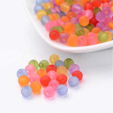 Transparent Frosted Acrylic Beads X-PL723M-1