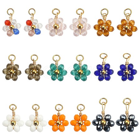 27Pcs 9 Colors Glass Pendants GLAA-CJ0001-83-1