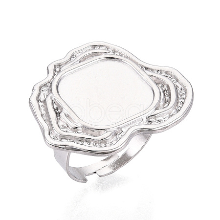 Adjustable Nuggets 304 Stainless Steel Ring Components STAS-T066-75P-1
