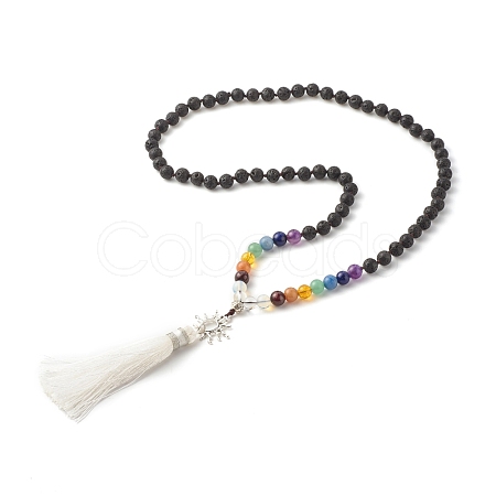 Sun and Tassel Big Pendant Buddhist Necklace NJEW-JN03804-1